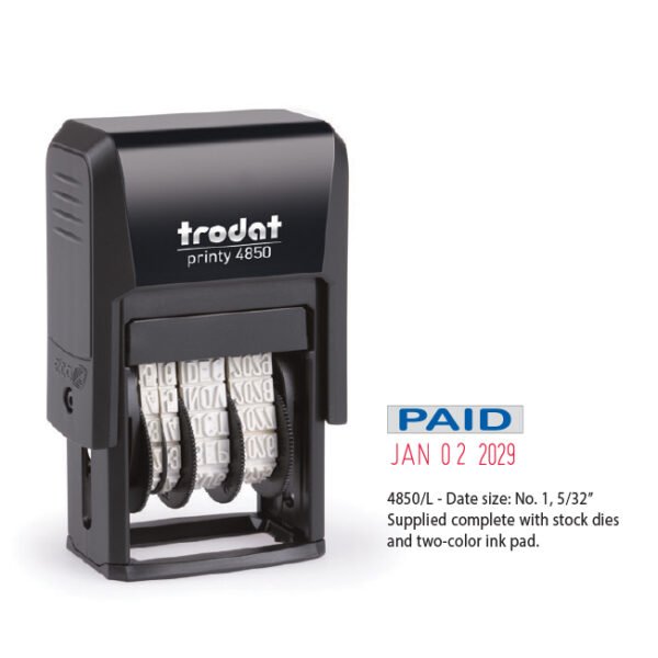 Trodat Printy 4850/4L Self Inking Date Stamp